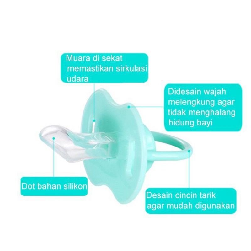 Empeng Dot Bayi Silikon Empeng Dot Biasa Kompeng Bayi Food Grade