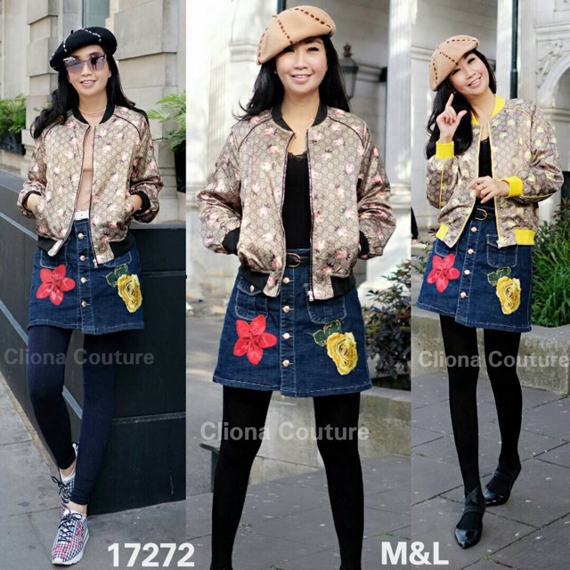 17272:Jacket GU*CCI ROSE YELLOW&ROSE PINK/jaket/bomber/jaket cewek/bomber cewek/jaket gu*cci/jacket