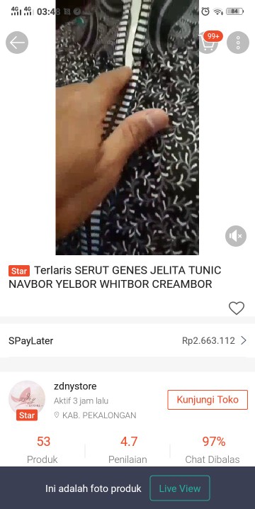 Terlaris Serut Genes Jelita Tunic Navbor Yelbor Whitbor Creambor Tunik Batik Modern Hrb030 Dolbi Dob