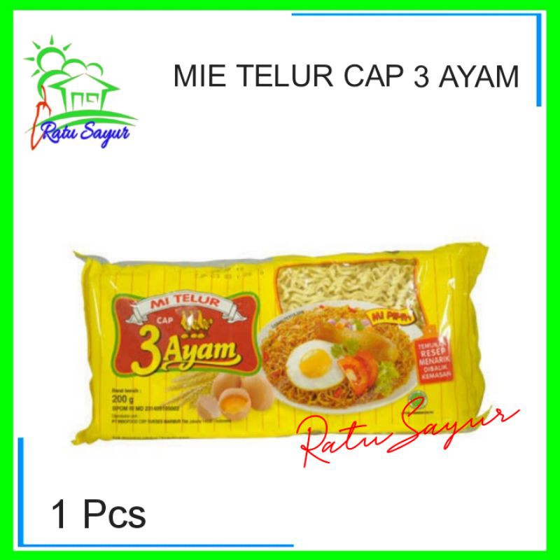 

MIE TELUR 3 AYAM/Ratu Sayur Cikeas [1pcs]