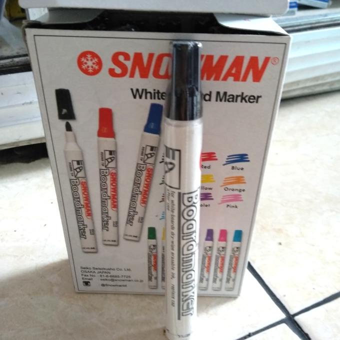 

Office & Stationery | Alat Tulis | Spidol Snowman White Board Warna Hitam Isi 12 | Best Seller