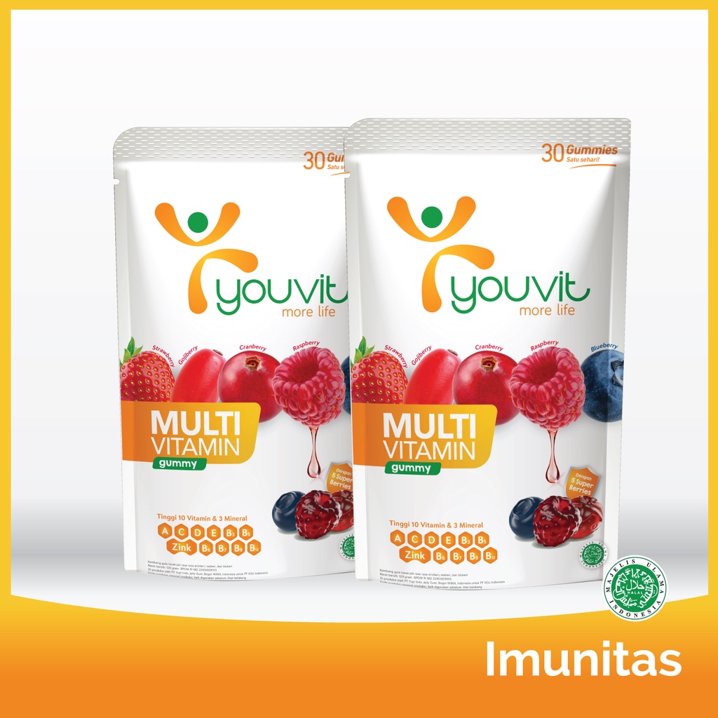 Jual Youvit Multivitamin Dewasa 1 Pouch dengan Vitamin C, D, E dan Zink