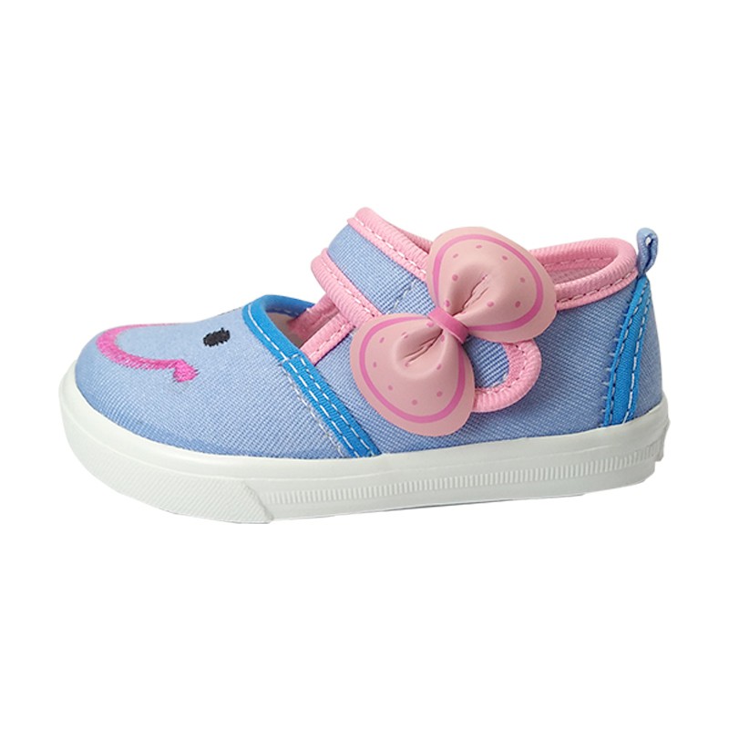 sepatu anak bayi perempuan trendy bahan sol lembut model denim lucu murah pita terbaru unik K02 FOX