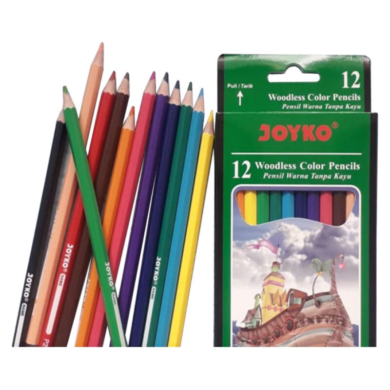 pensil warna joyko isi 12 pcs / ukuran panjang