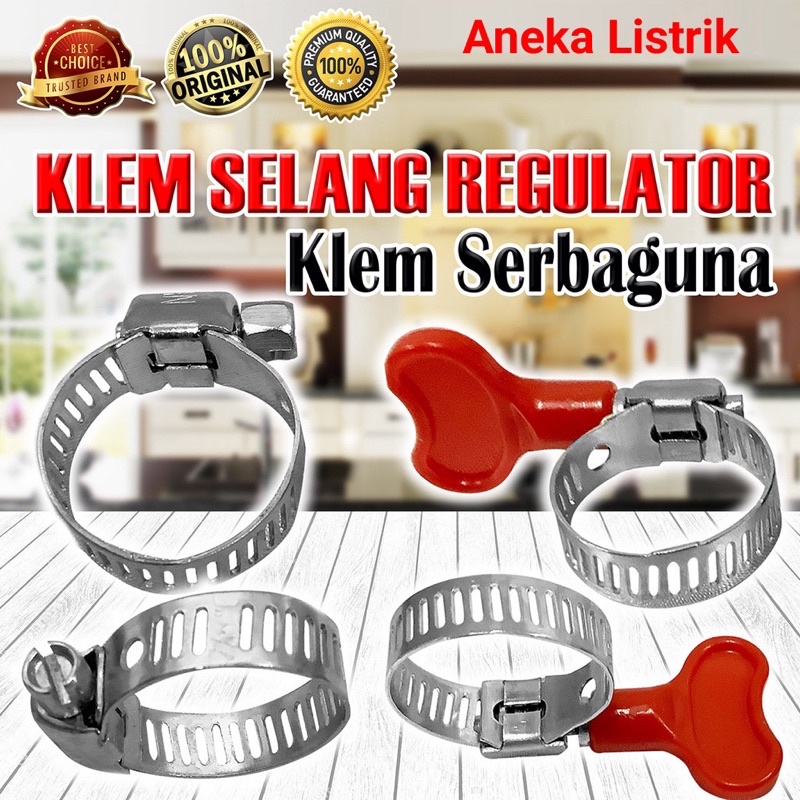 STAINLESS KLEM SELANG KUPING UK 7/8” KLEM SELANG GAS ELPIJI/AIR/SARINGAN/REGULATOR KOMPOR GAS