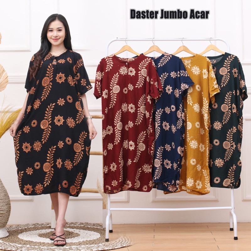 DASTER JUMBO ODREA NICOLETTA DADA KANCING BUSUI BIG SIZE RAYON HALUS ADEM LENGAN PENDEK-DSJ ACAR