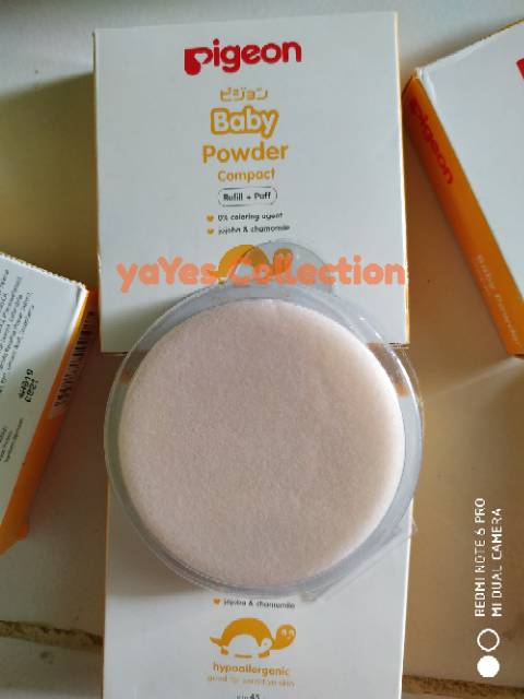 Bedak Padat bayi pigeon 45 g baby powder compact refill plus puff refil pegeon skin kulit sensitif