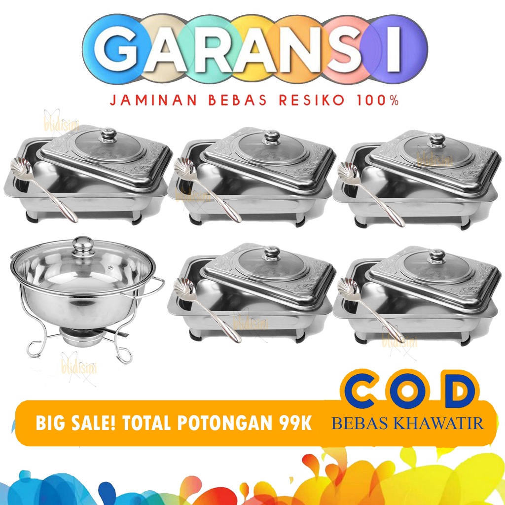 Prasmanan Set Setengah Kaca Motif Batik Stainless Steel 1/5