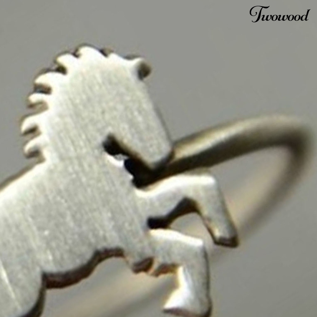 Twowood Finger Ring Horse Shape Exquisite Men All Match Fine Workmanship Ring Birthday Gift