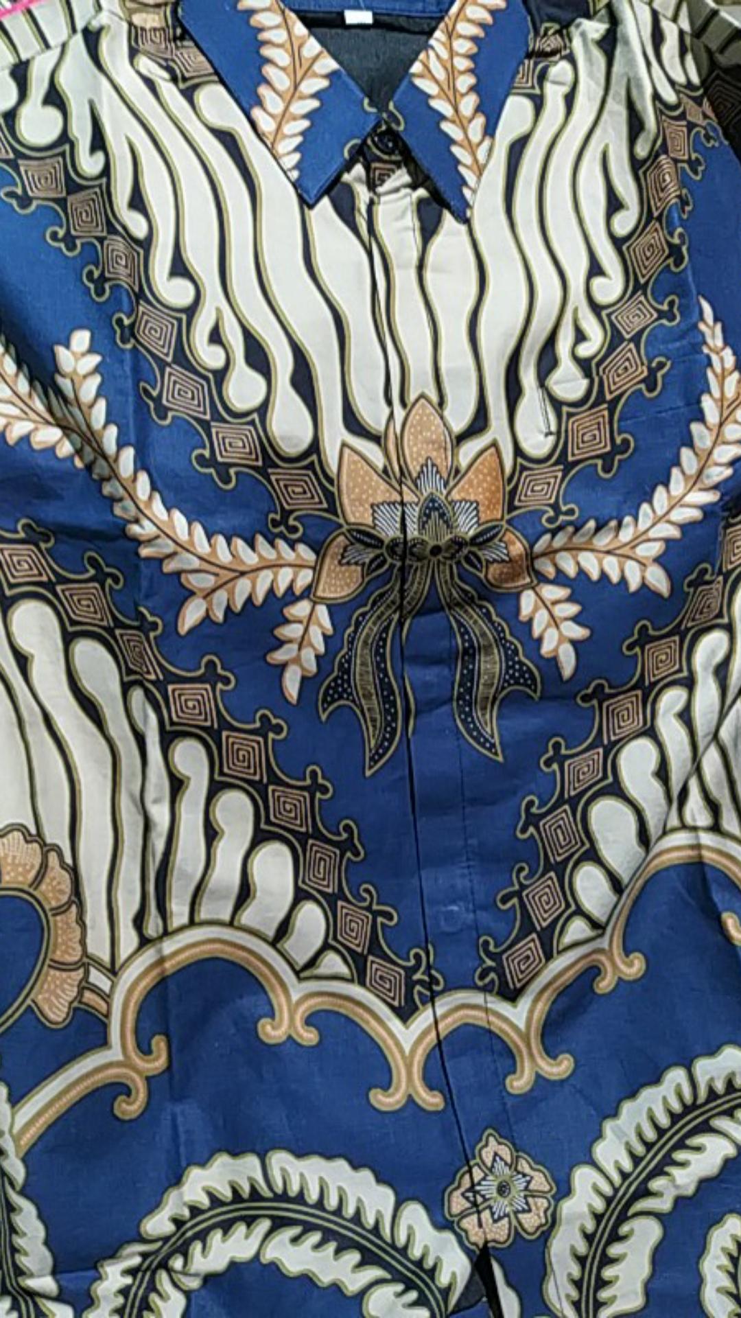 Tadakara Dongker Kemeja Batik Pria Full Furing Bahan Katun Halus Baturaden