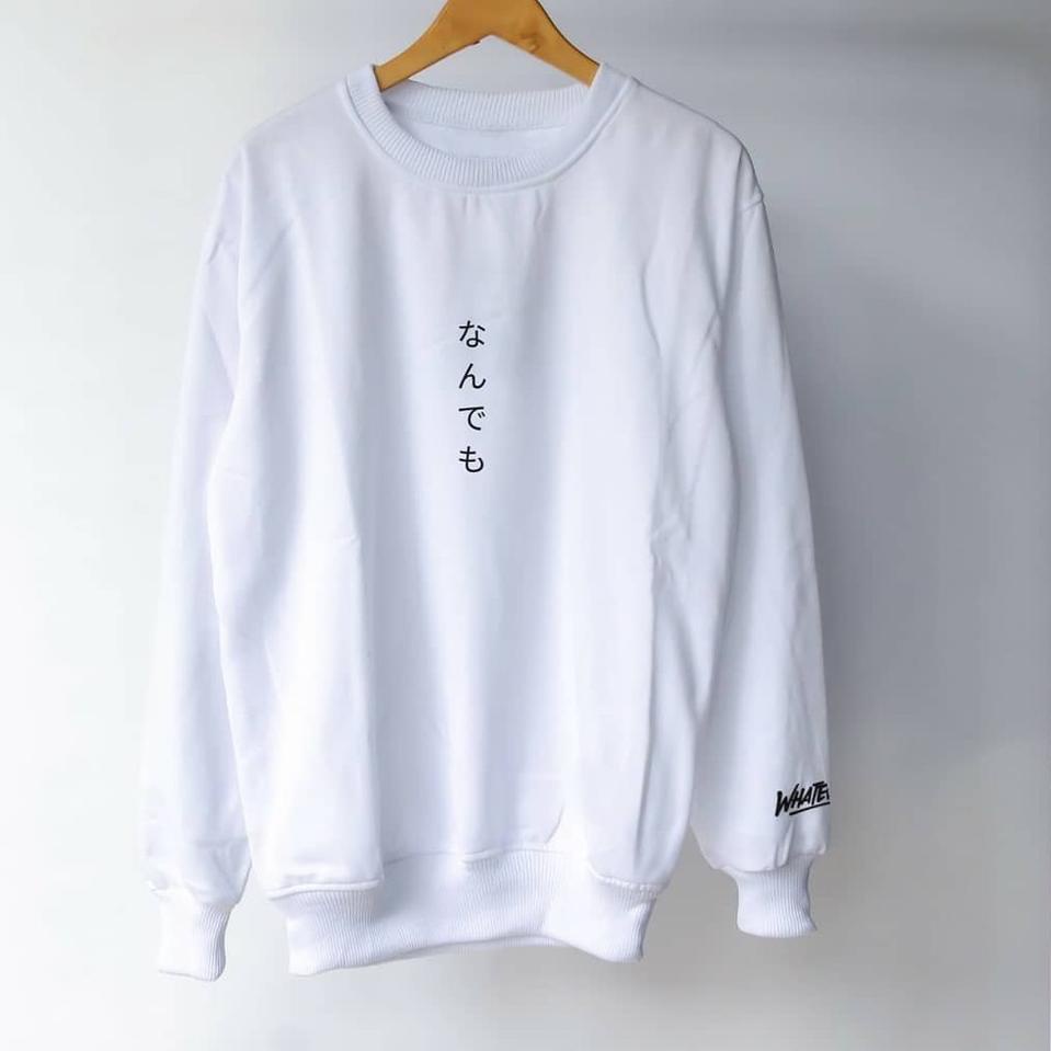 Sale Terbatas sweater kerah tinggi pria xxl crewneck pria murah keren putih jumbo suwiter pria distr