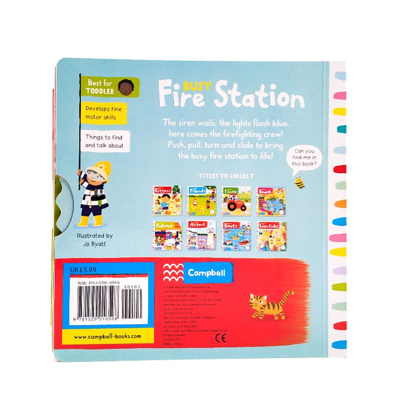 original board buku Fire station busy book buku campbell happychild