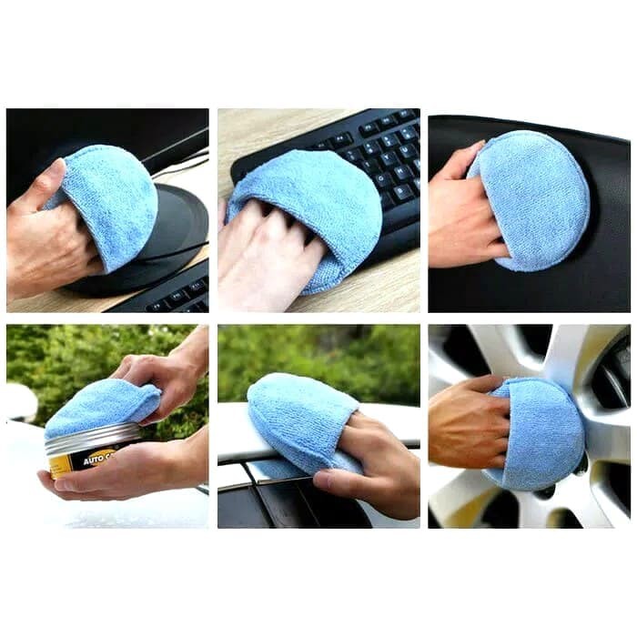 MICROFIBER PAD APLIKASI POLES WAXING BODY MOBIL MOTOR BIRU BULAT - BS405