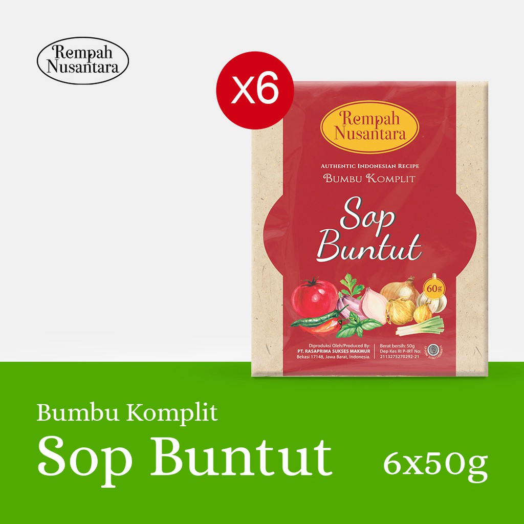 

Bumbu Sop Buntut Seriboe Rempah Nusantara 60 gr 1 Pack ( 6 Pcs)