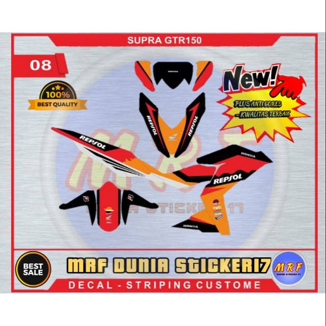 STIKER DEKAL SUPRA GTR 150 STICKER DECAL SUPRA GTR 150 MOTOR DECAL SUPRA GTR 150 REPSOL