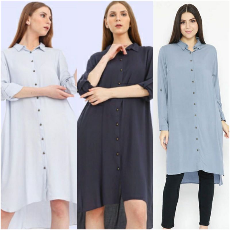 DRESS WANITA - PLC HILO SHIRT DRESS