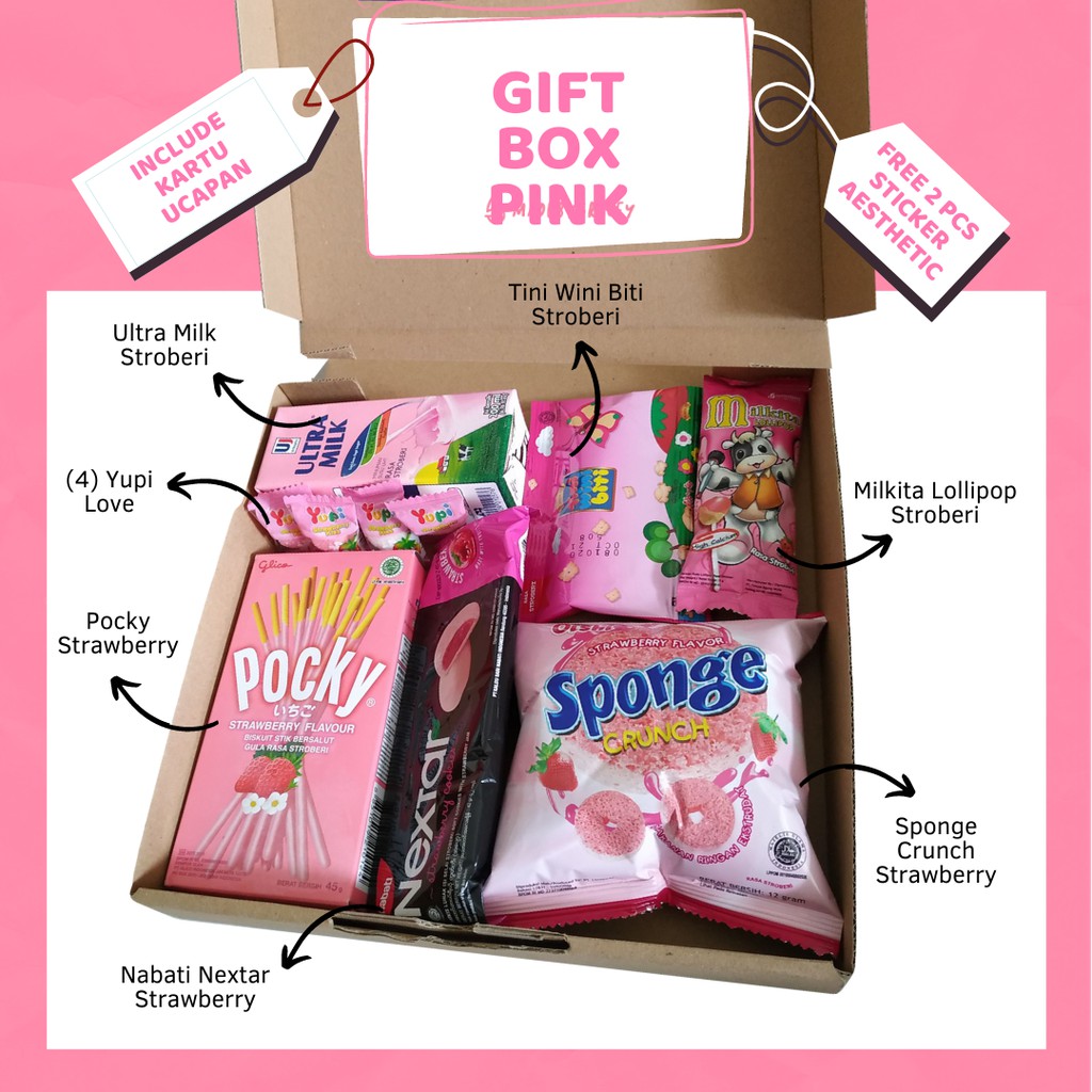 

Snack Box Gift Box Hampers Pink Ulang Tahun Wisuda