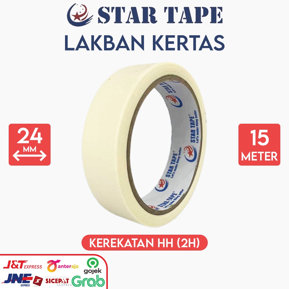 

LAKBAN KERTAS MASKING TAPE ISOLASI KERTAS 24MM x 15 METER STARTAPE