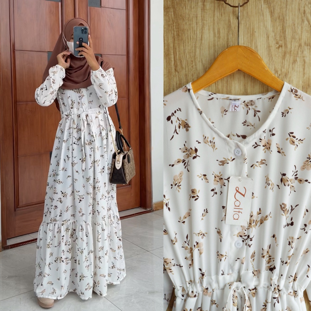 GRACIA dress by ZALFA OUTFIT / dress motif / gamis motif / dress bunga
