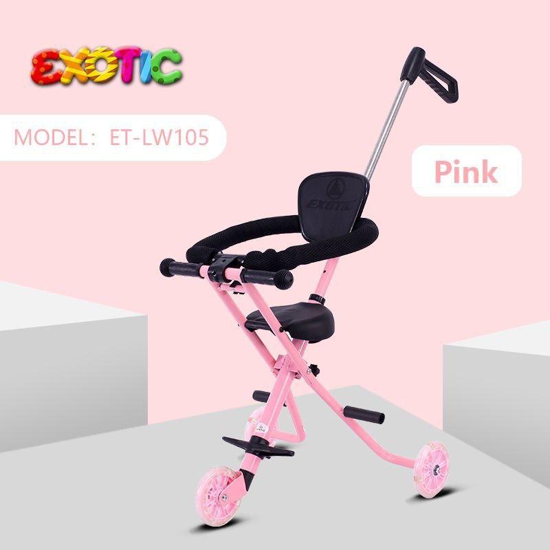 Stroler Anak Bayi Balita Kursi Dorong Micro Stroller Trike Exotic ET LW105 Roda 3 tanpa Sandaran Bolak Balik-2