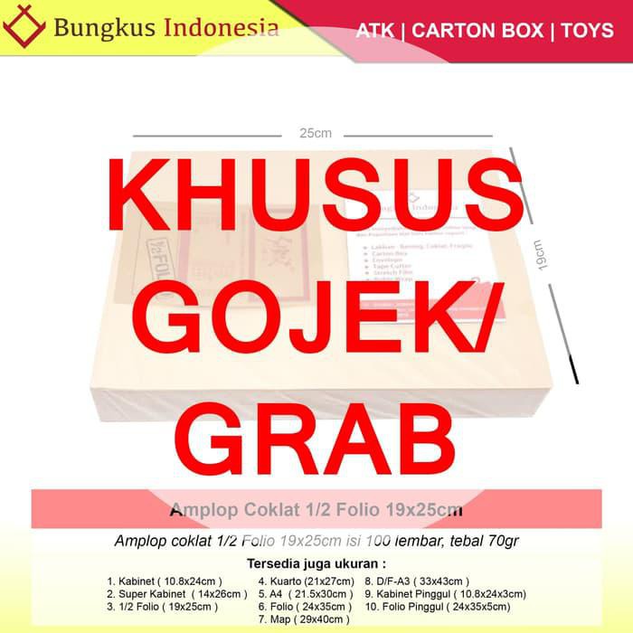 

Amplop Coklat 1/2Folio (19X25Cm)