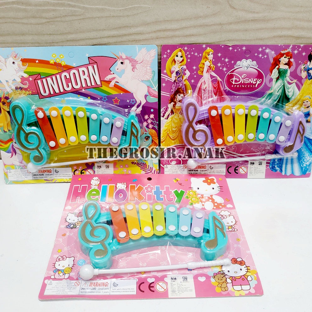 Xylophone Karakter Princess Unicorn LOL Little Pony Mainan Alat Musik Kolintang Anak