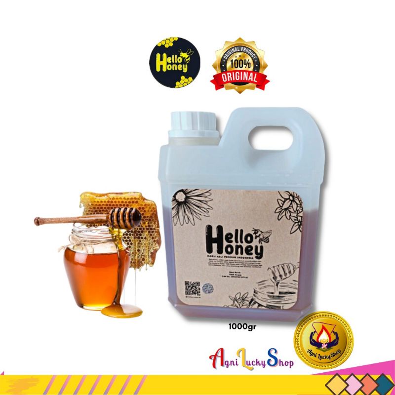 

Madu Natural Raw Honey Alami 100% Hello Honey Hutan Asli 1000gr HelloHoney Premium