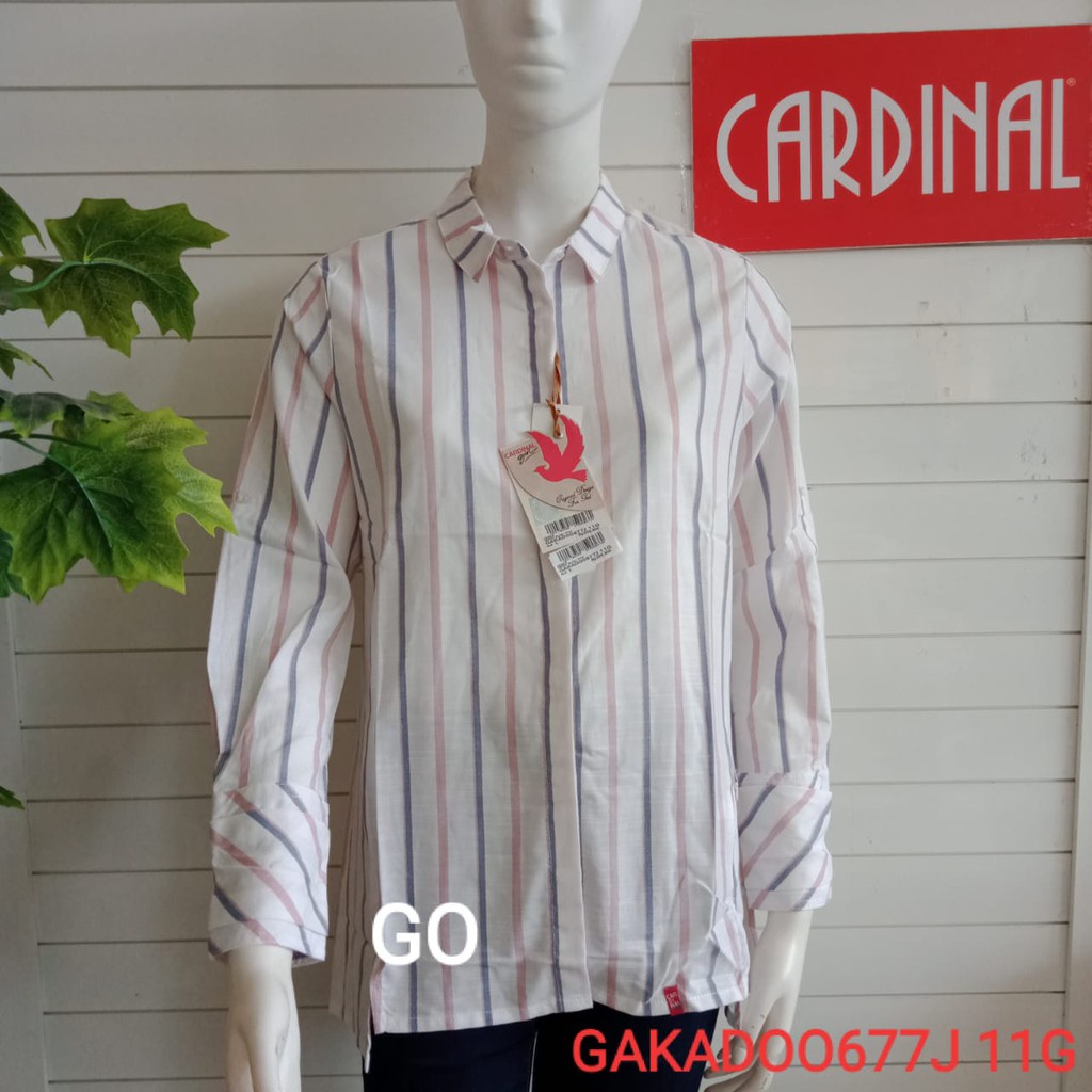 gof KPTB CARDINAL GIRL KEMEJA Pakaian Wanita Atasan Kemeja Hem Casual Santai Original Lengan Panjang