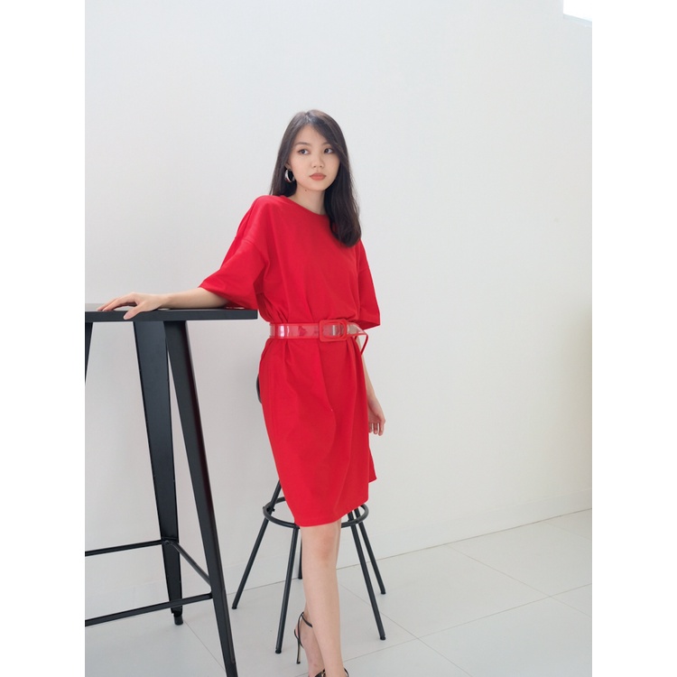 Kadaka D-0187 Basic Loose Dress with Matching Belt