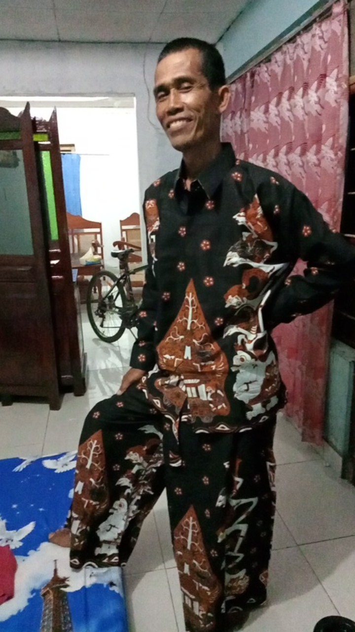 Setelan Sarung Celana Koko Batik Sarcelko Sarkem  Parang Putih Premium Ori Batik Solo By Aljaya