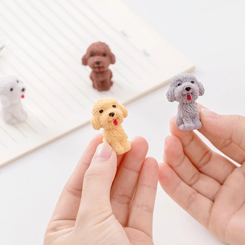 1pc Penghapus Pensil Bentuk Kartun Anjing Kawaii Bahan Karet Lembut Untuk Stationery Sekolah / Kantor