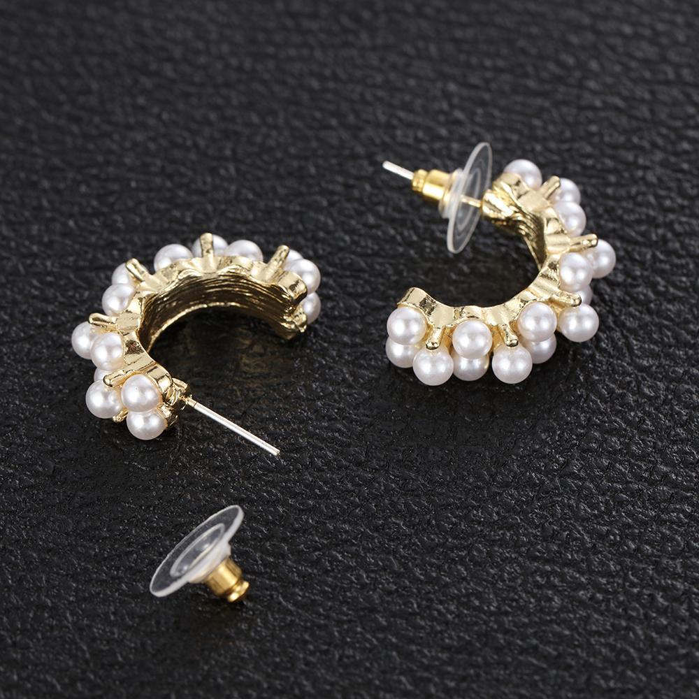 Lily 1pasang Anting Hoop Lucu Korea Setengah Lingkaran Geometris Drop Earrings Ear Stud