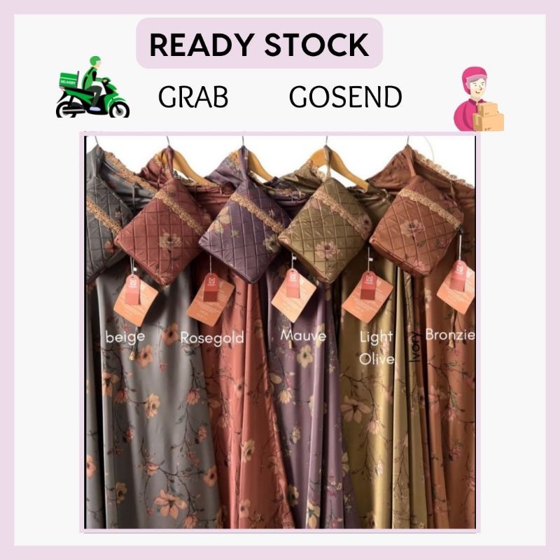 Mukena Dewasa Silk Sutra Floral Maisara Premium