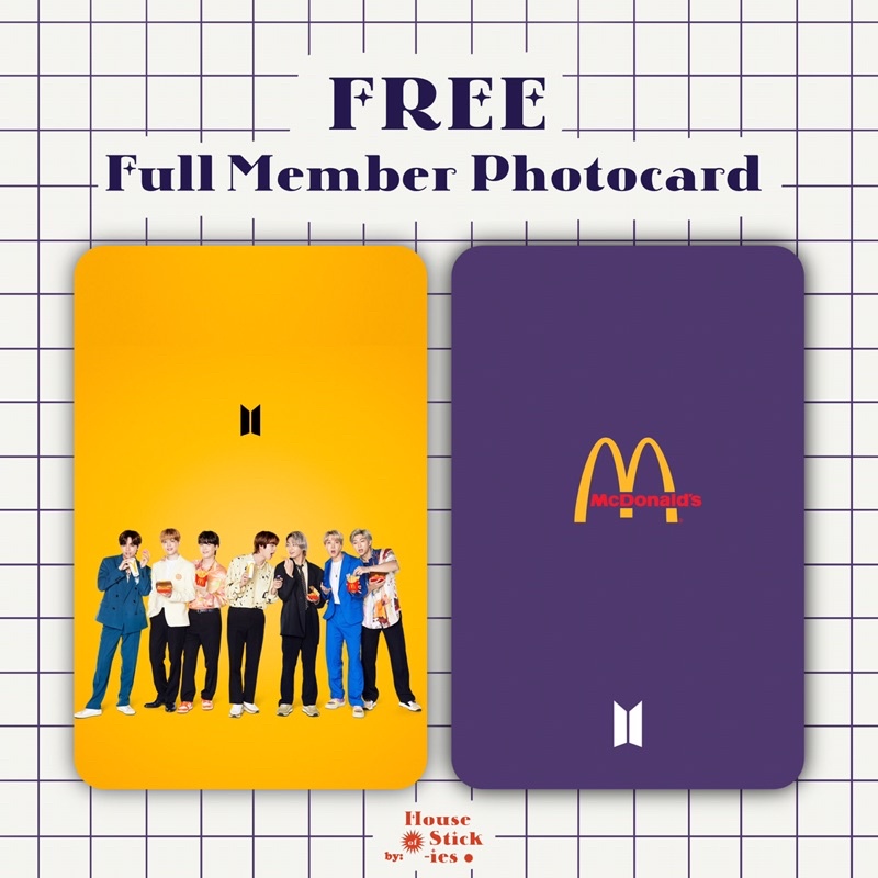 BTS MEAL Unofficial Sticker &amp; Photocard