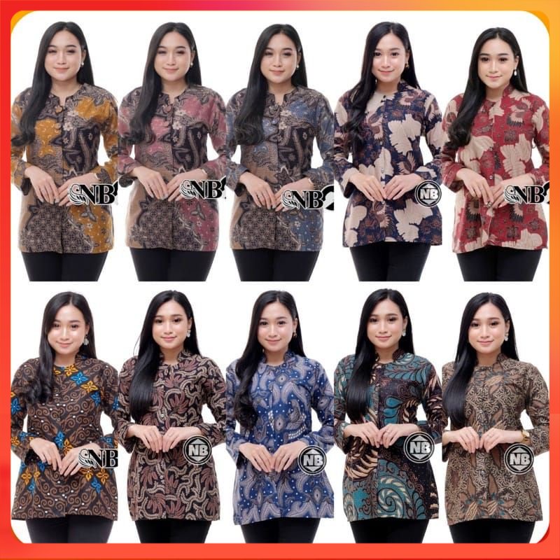 [ BISA COD ] Batik Dolby Dolby Dobby Doby Tenun Sutra  Tulis Katun ATBM Baron ATASAN BATIK WANITA sogan SRG308