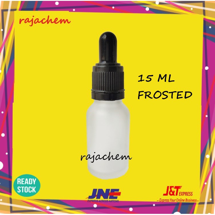 Botol Pipet Kaca Frosted 15 ML Ring Hitam Segel