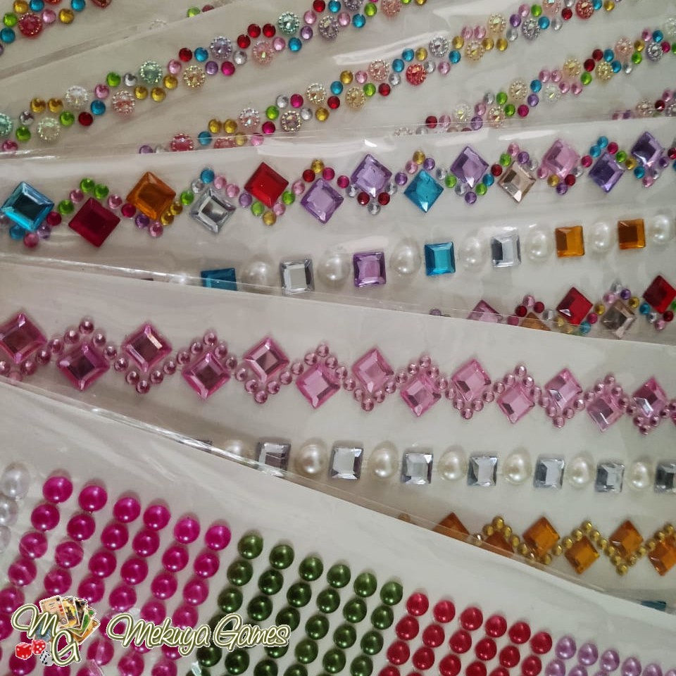 

Sticker Crystal Half-Pearl Square Diamond Star Mix Mutiara Kristal Mote Payet Tempel Deco Case