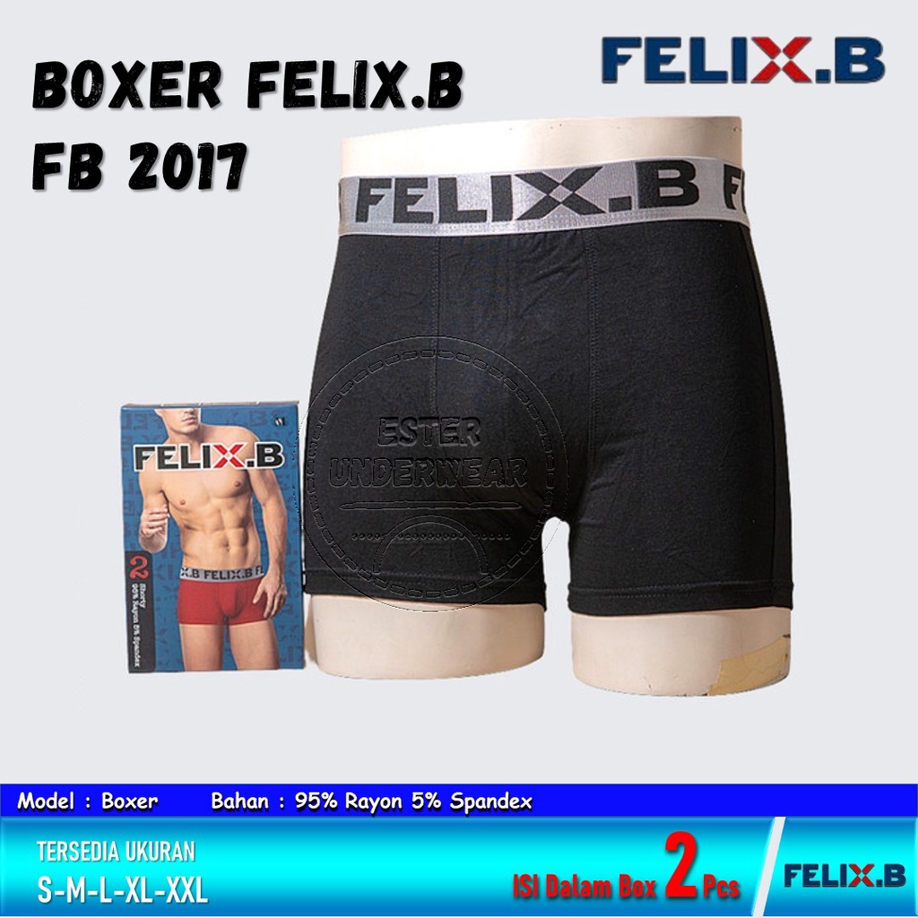 Celana Boxer Pria Felix.B FB 2017 ISI-2 PCS