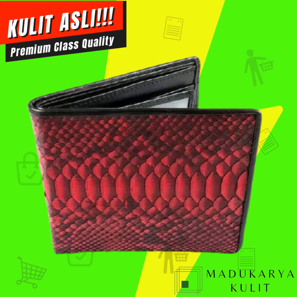 Dompet lipat Dompet pria 100% Dompet kulit ular asli