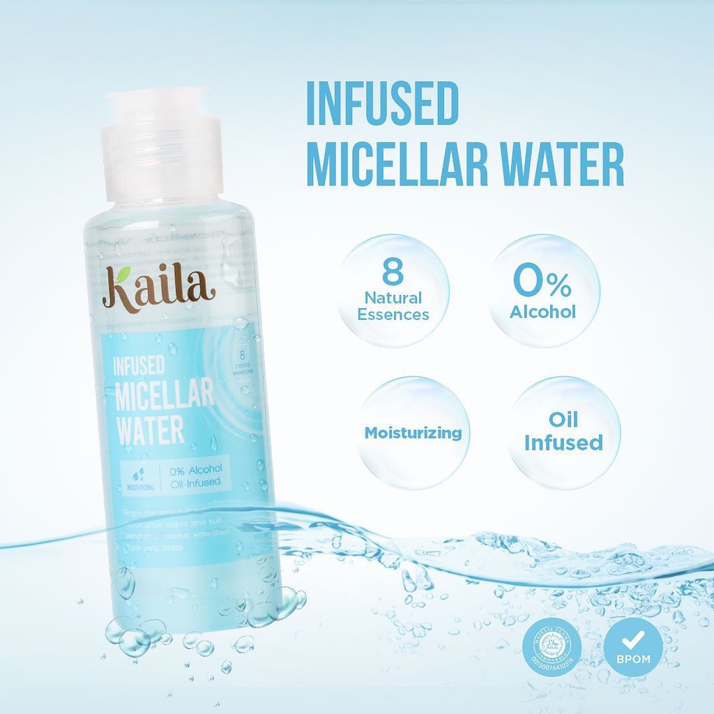 ❤ BELIA ❤ KAILA Infused Micellar Water | Micellar Hydrating Water 100ml | Loose Powder (✔BPOM)