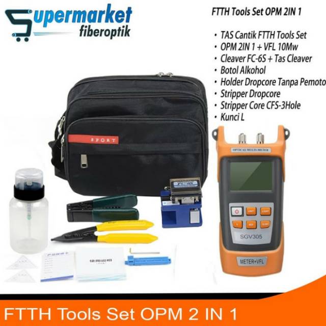 FTTH Tool Set Alat Kerja Fiber Optik OPM 2 In 1 Fiber Optic