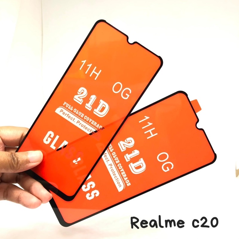 {PER ~25PCS} TEMPERED GLASS FULL 5D/21D REALME C21Y BONUS ❗️TISU ❗️BUBLE ❗️DUS ❗️TG NONGARANSI