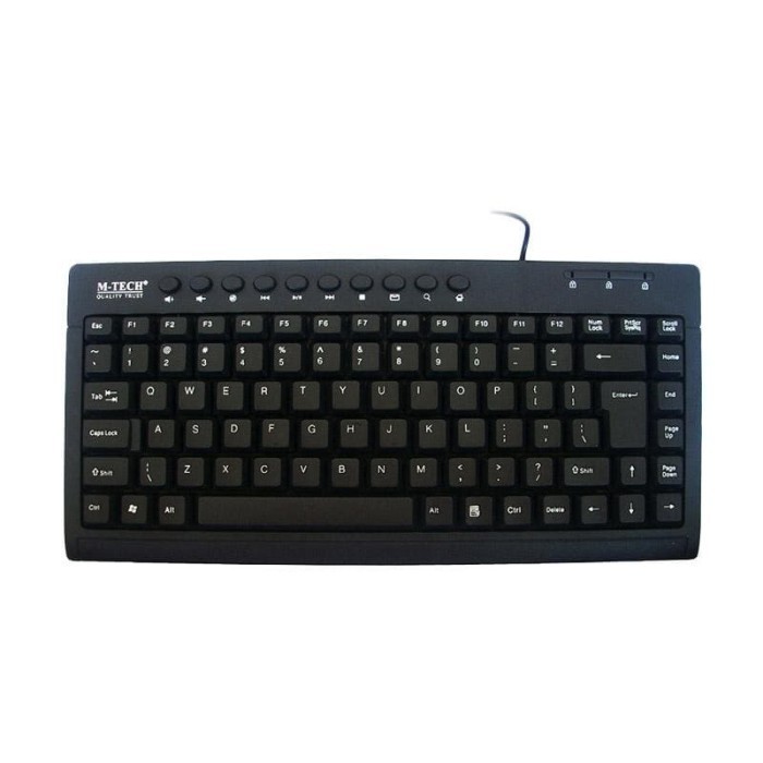 KEYBOARD M-TECH WIRED USB 2.0 MULTIMEDIA MINI MEMBRANE TKL SLIM FOR OFFICE GAMING MTK-01 - KEYPAD MTECH MTK01