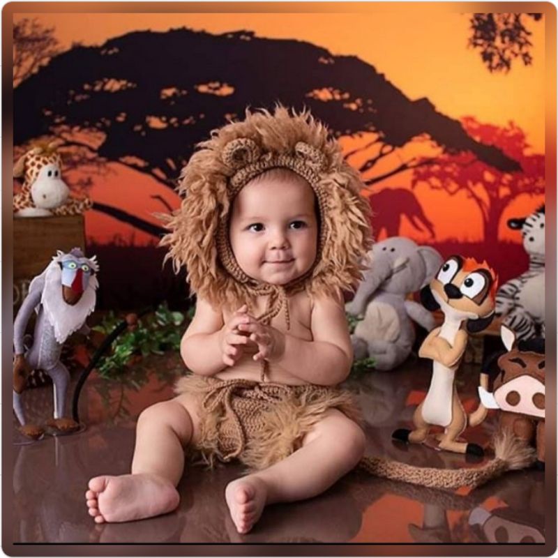 (ORIGINAL)kostum rajut lion/baju rajut bayi/properti fotografi