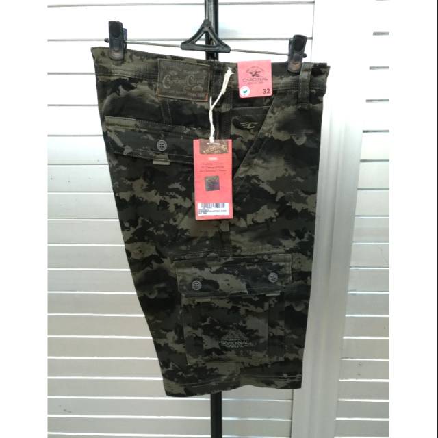 CARDINAL Original Men Casual Celana Pendek Katun Cargo Doreng EBV473 KB
