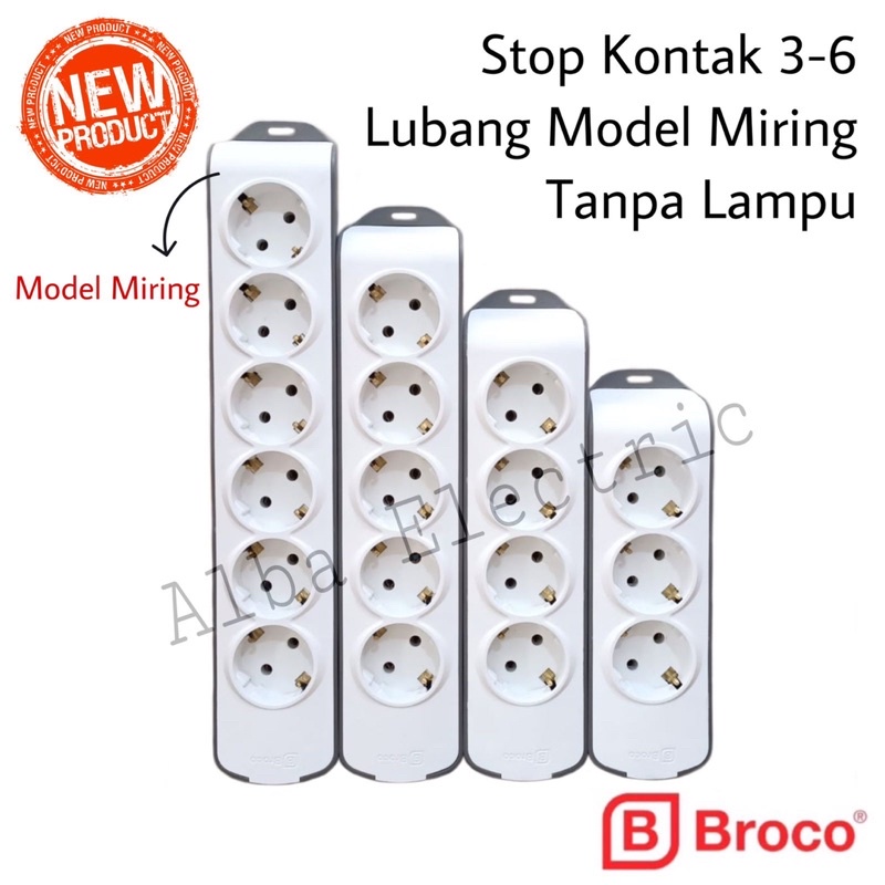 Stop Kontak 3 4 5 6 Lubang Broco Tipe Slanting Model Miring Stop Kontak 4 Lubang Broco Stop Kontak 6 Lubang Broco Terminal Broco