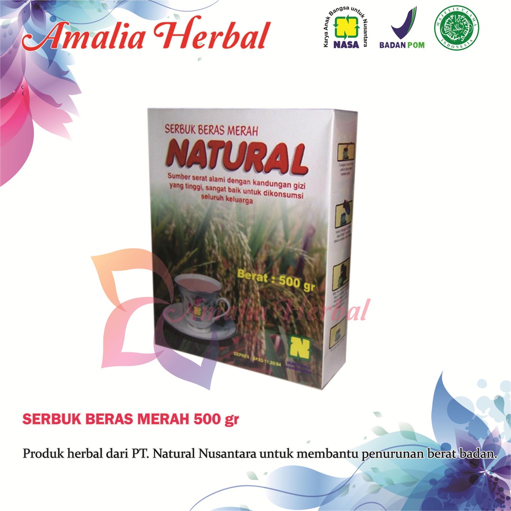 

SERBUK BERAS MERAH Original Asli PT. Natural Nusantara (NASA) 500 Gram