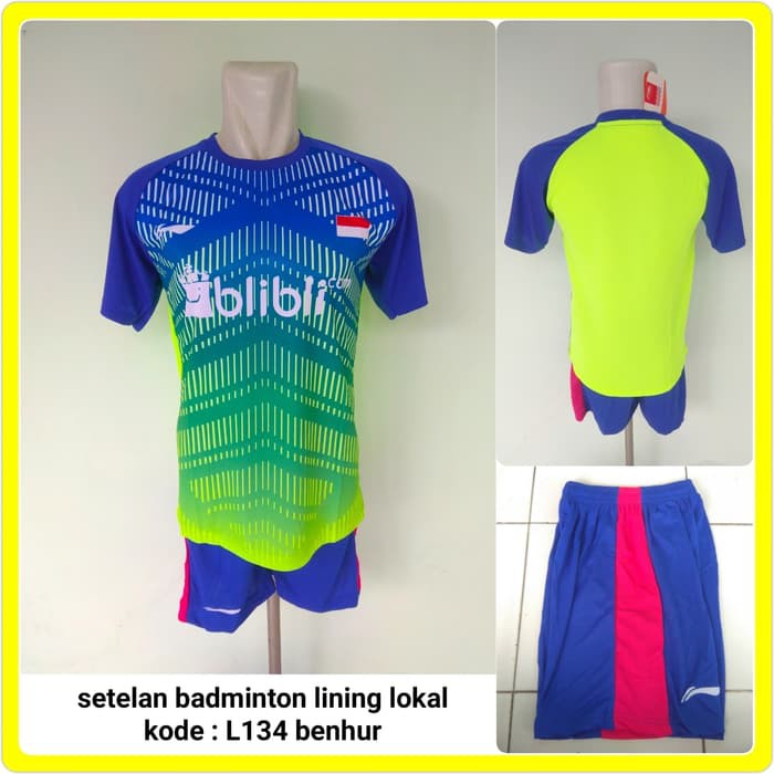 Jersey setelan badminton lining L134 BENHUR baju badminton lining