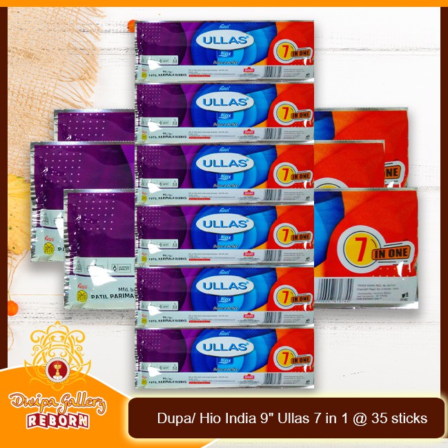 Dupa/ Hio India 9&quot; Ullas 7 in 1 @ 35 sticks (6 pcs)