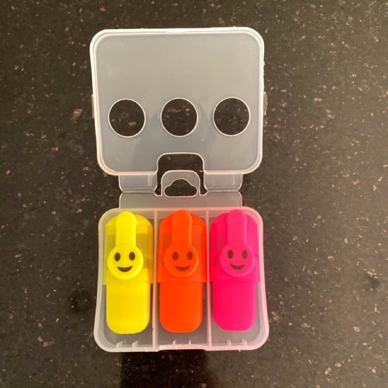 

[SET 3PCS] HIGHLIGHTER BENTUK FANCY / STABILO KARAKTER EMOTICON LUCU